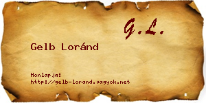 Gelb Loránd névjegykártya