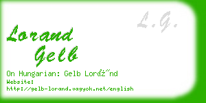 lorand gelb business card
